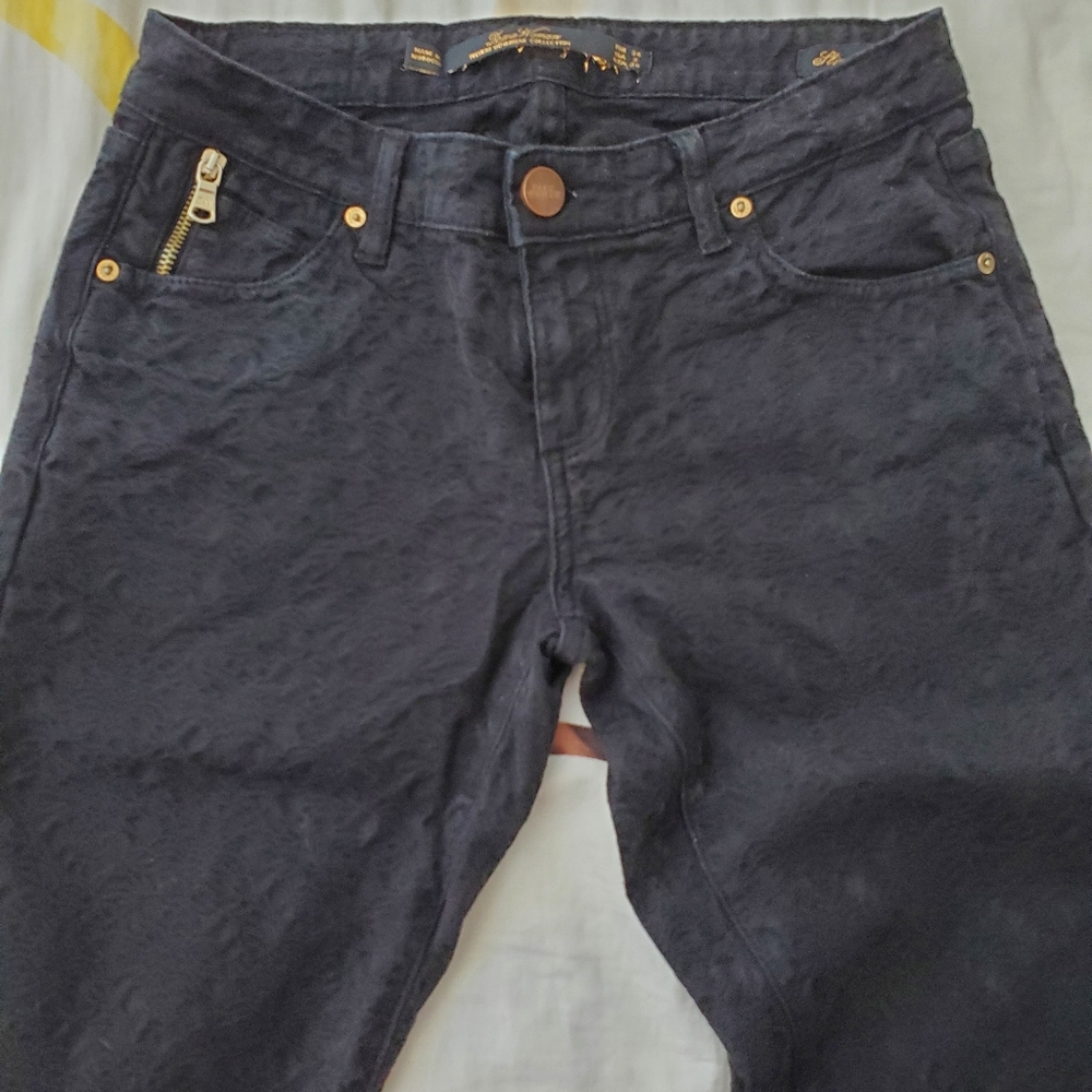 Zara Black Embroidered Jeans